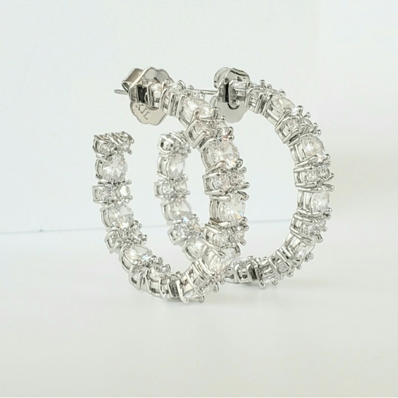 Kenneth Jay Lane Inside Out Statement Hoop Earrings - Picture 9 of 17